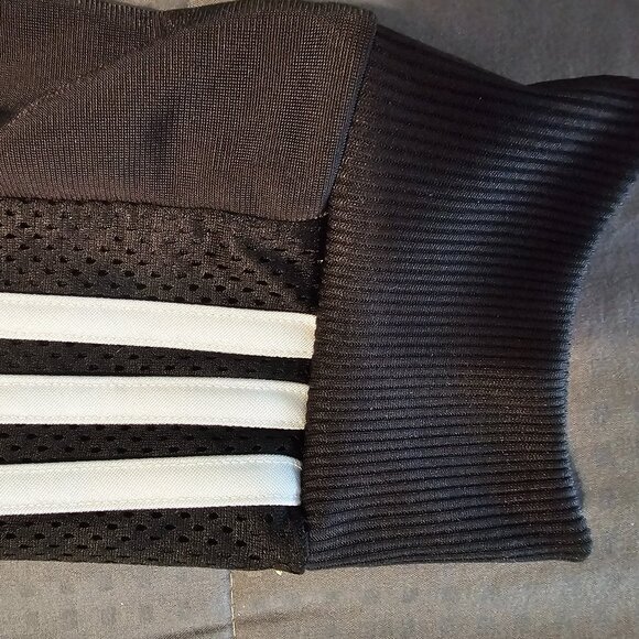 adidas 3 Stripe Essentials Black And White Full Zip Jacket, Med. - Picture 5 of 5